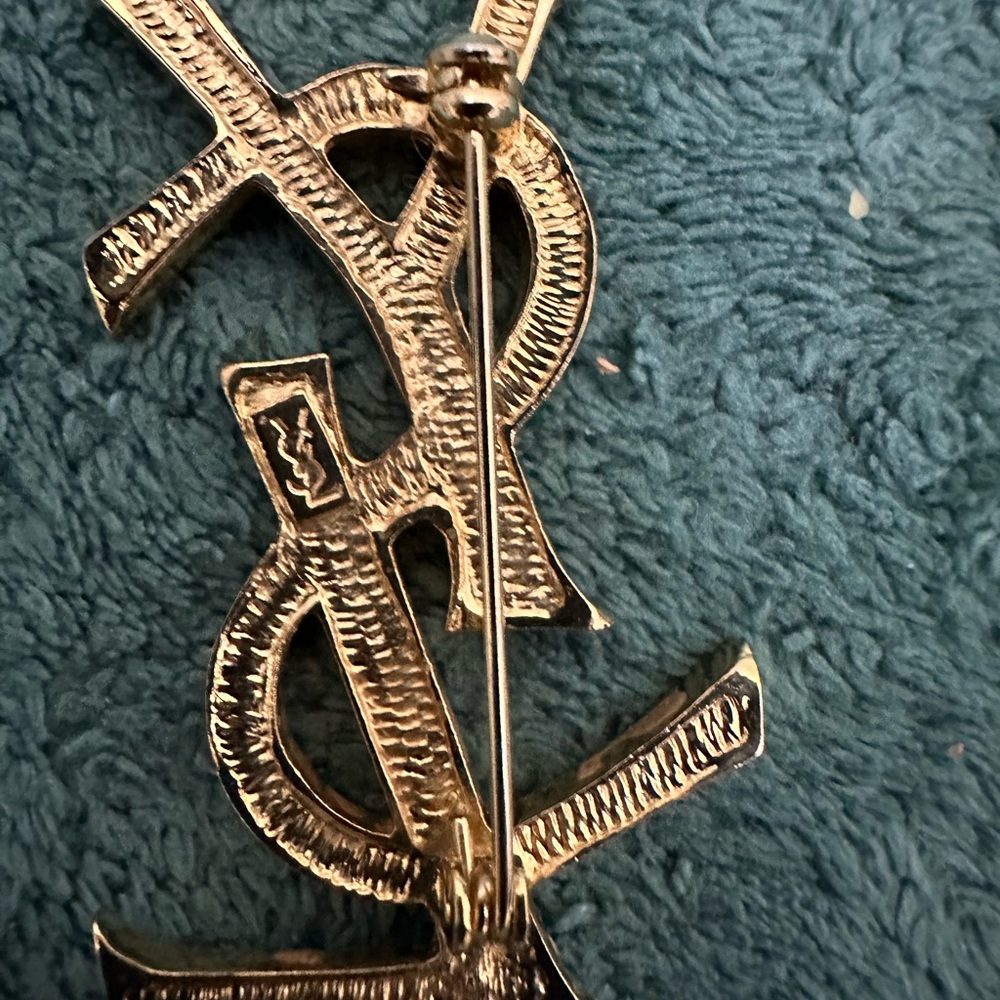 YSL Gold Crystal Brooch - Picture 2 of 3